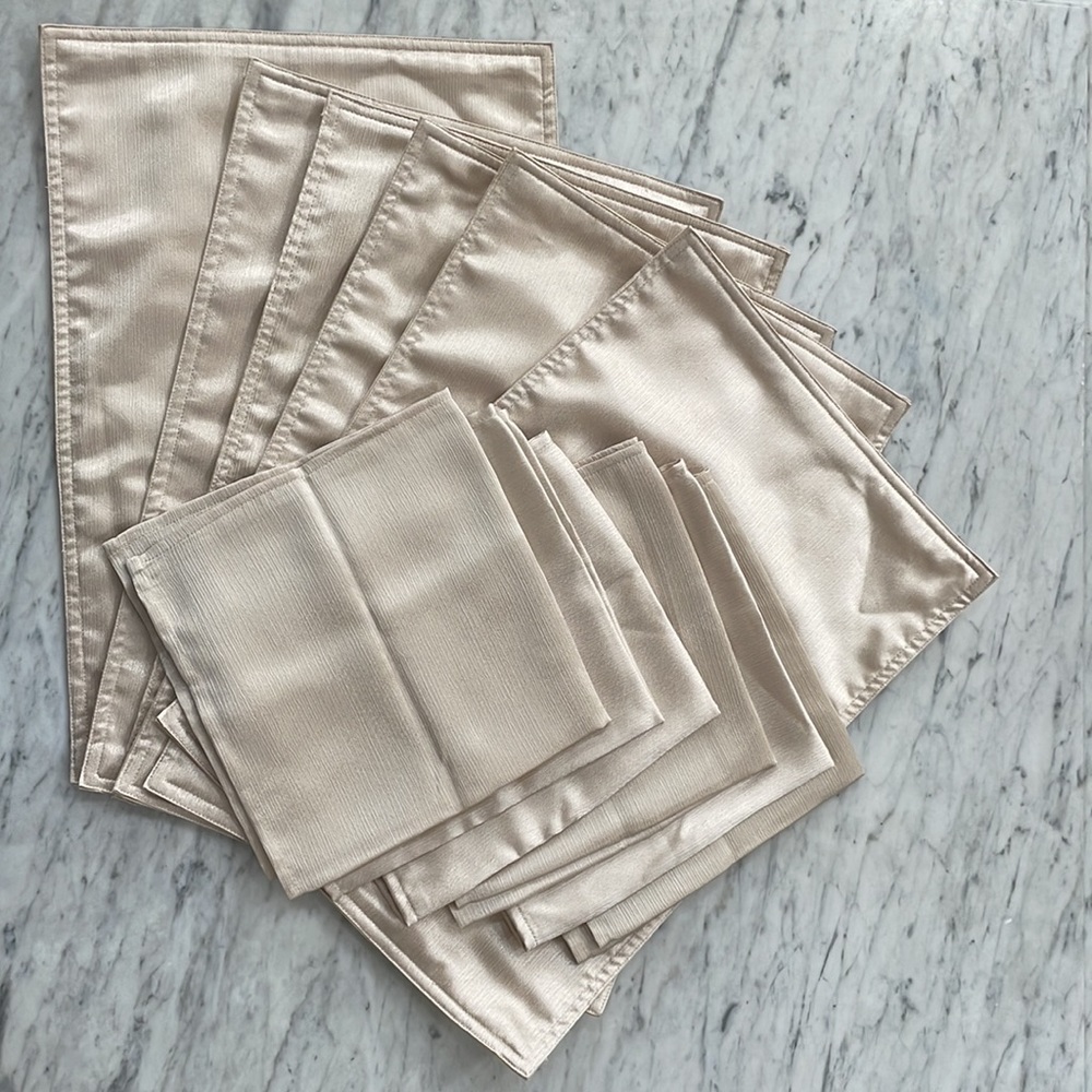 Placemats and Napkins Beige (6 person)
